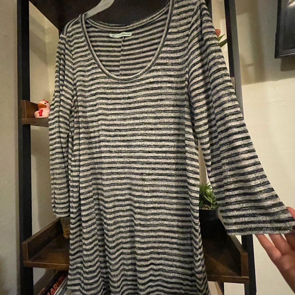 Maurices Black and Gray Striped Top